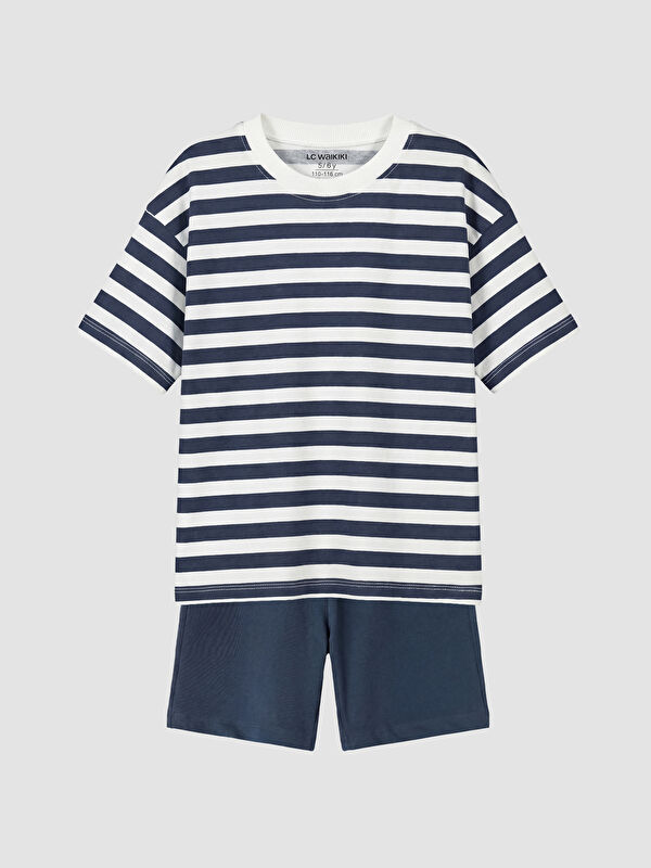 LCW Kids Çizgili Erkek Çocuk Şortlu Takım
