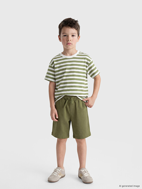 LCW Kids Striped Boys' Shorts Set