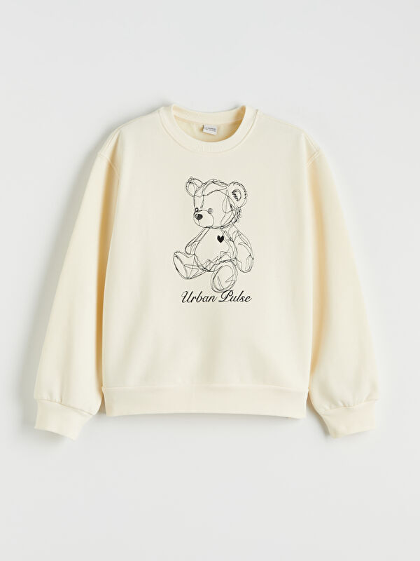 LCW Kids Baskılı Kız Çocuk Kalın Sweatshirt