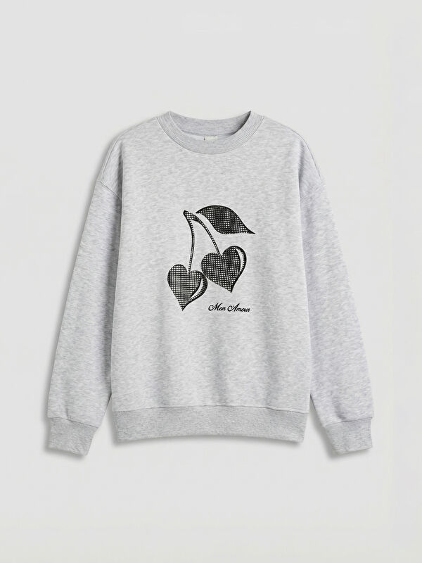 LCW Kids Baskılı Kız Çocuk Kalın Sweatshirt