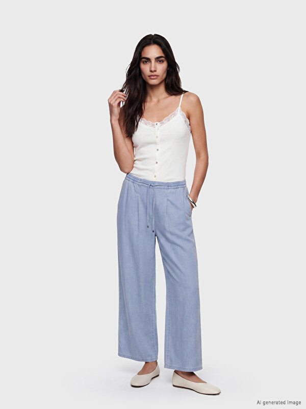 LCW Jeans Elastic Waist Wideleg Women's Jeans