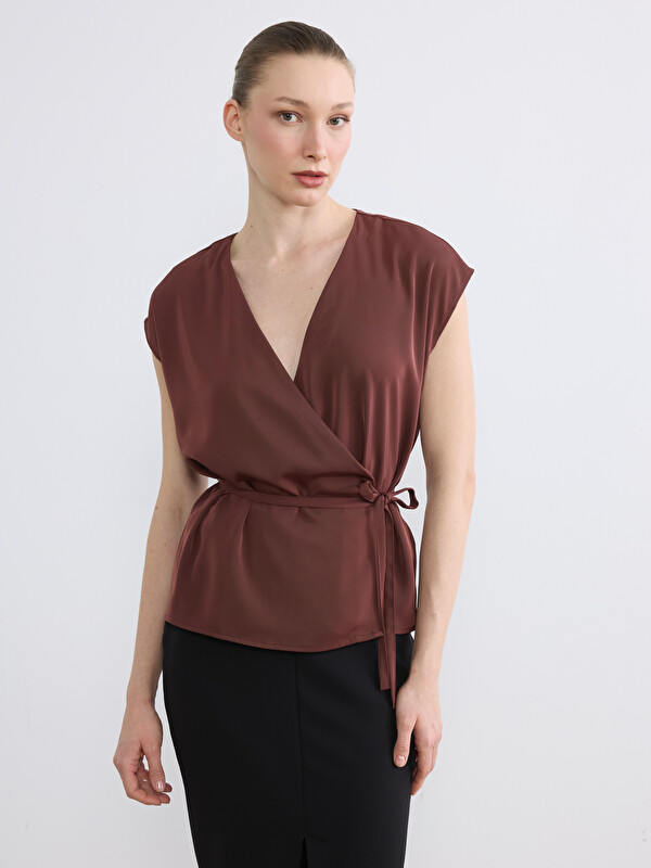 LCW STUDIO Woman Brown Blouse