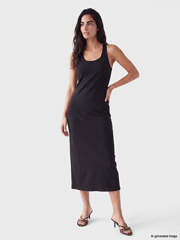LCW Vision Frau Schwarz Kleid