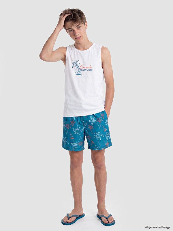 LCW Kids Printed Boys' Swimwear Set