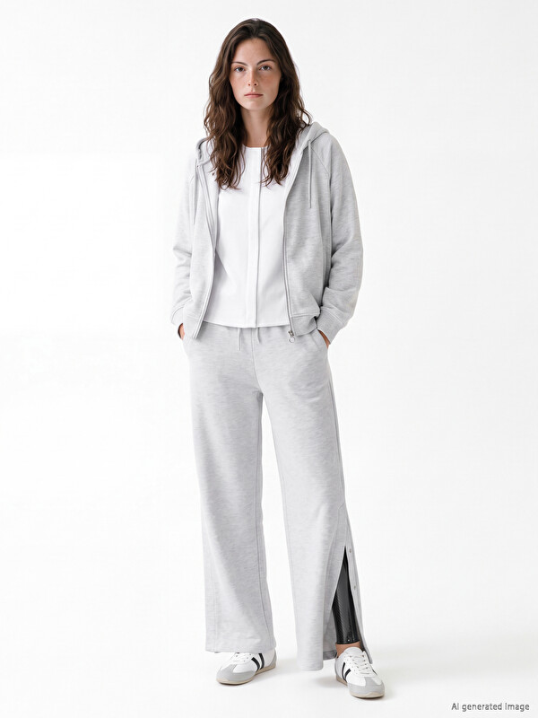 LCW Limitless Easy-to-Wear Women's Tracksuit Bottoms with Snap Fastening on the Legs