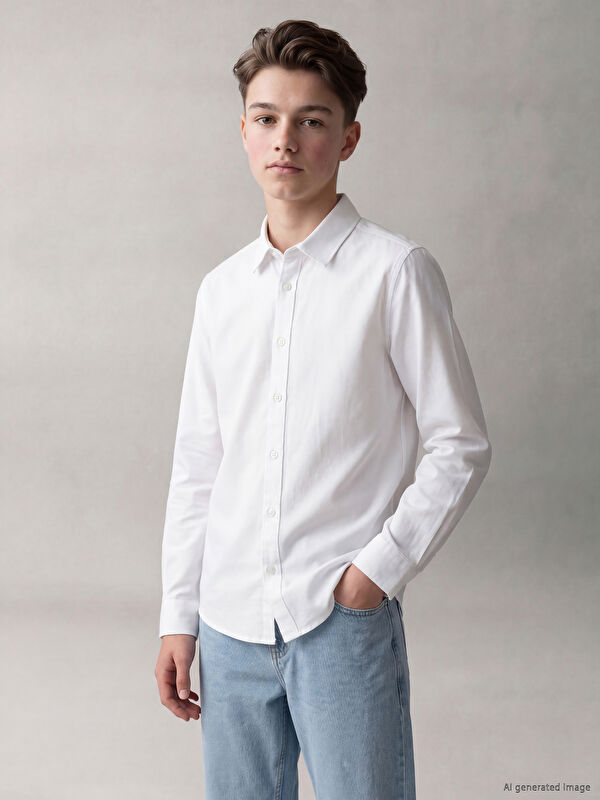 LCW Kids Poplin Erkek Çocuk Gömlek