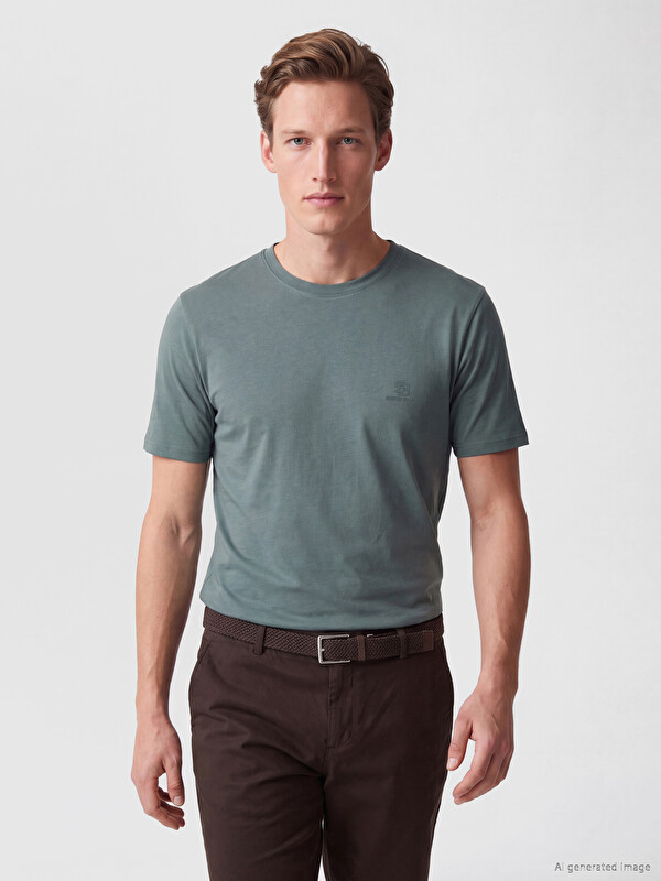 SOUTHBLUE Crew Neck Embroidered Jersey Men's T-Shirt