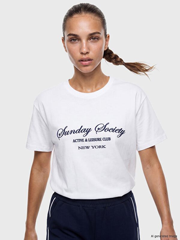 KOOR SPORT Baskılı Kadın Oversize Spor Tişört