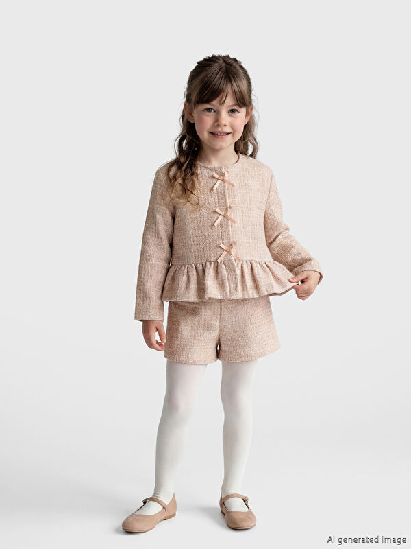 LCW Kids Beli Lastikli Kız Çocuk Şort ve Külotlu Çorap