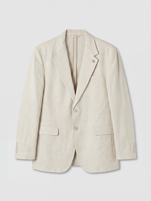 SOUTHBLUE Regular Fit Keten Karışımlı Erkek Blazer Ceket