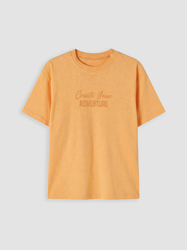 LCW Kids Slogan Baskılı Erkek Çocuk Tişört