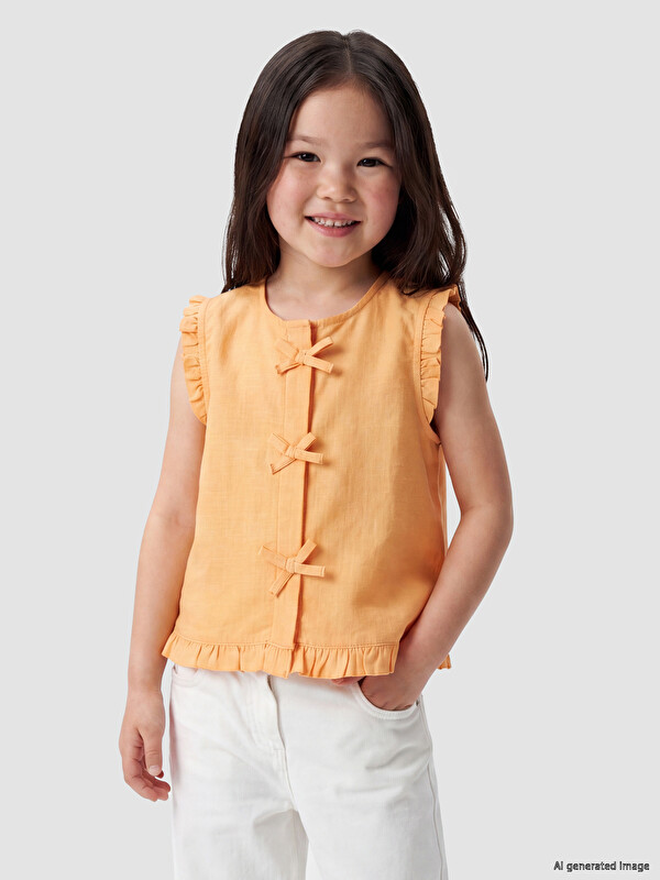 LCW Kids Girls' Linen-Look Shirt