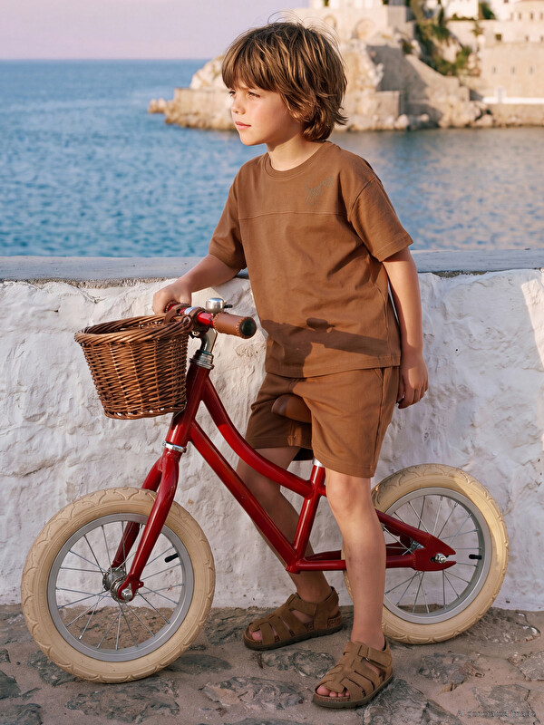 LCW Kids سێتی تی‌شێرت و شۆرتی کوڕانەی چاپی دایناسۆر