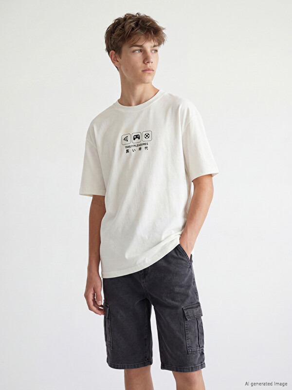 LCW Kids Crew Neck Printed Boys' T-Shirt