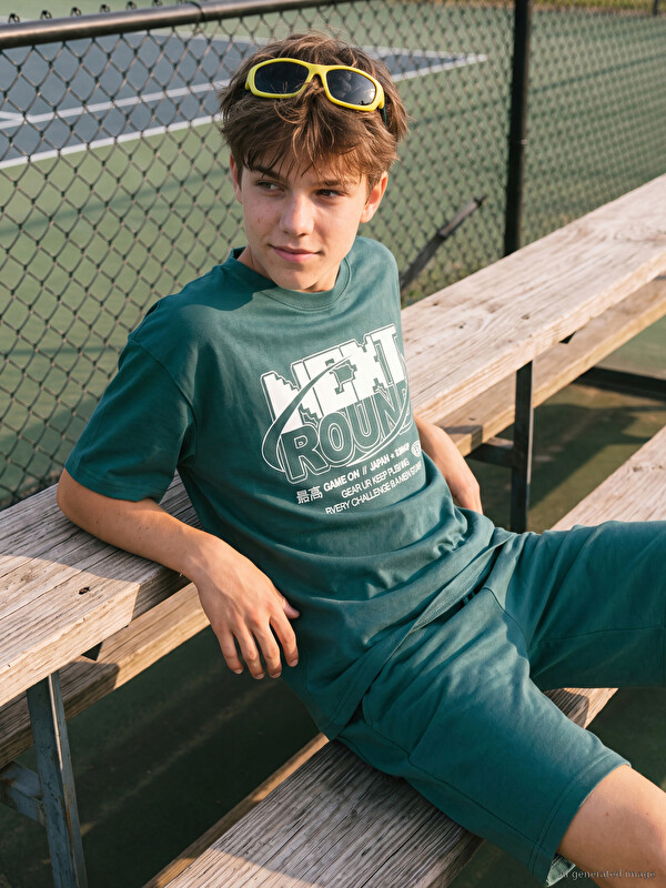 LCW Kids T-shirt i stampuar me jakë të rrumbullakët për djem