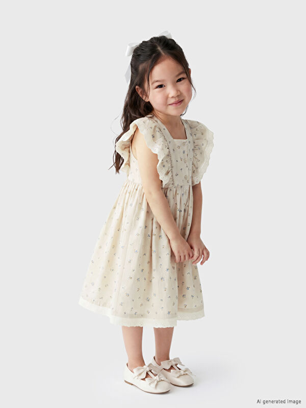 LCW Kids Kız Çocuk Çiçekli Elbise
