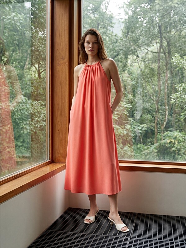 LCW Vision Halter Neck A-Line Dress
