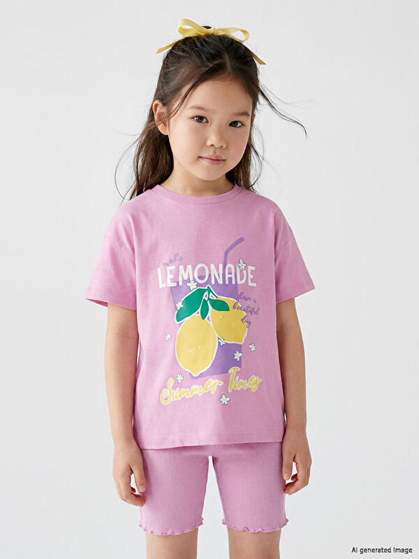LCW Kids Mädchen T-Shirt mit Rundhalsausschnitt und Print