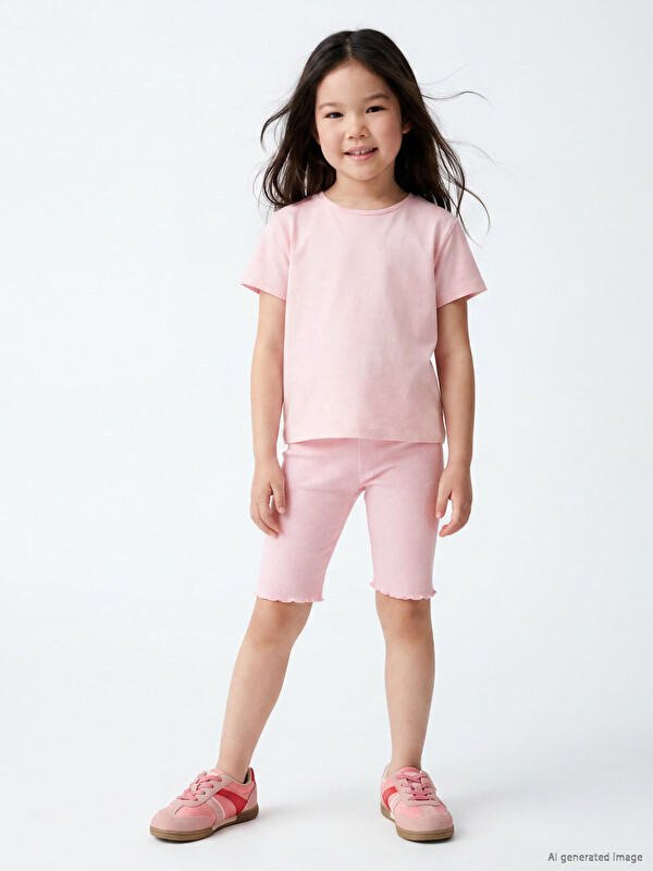 LCW Kids Ribbed Girls' Short Leggings