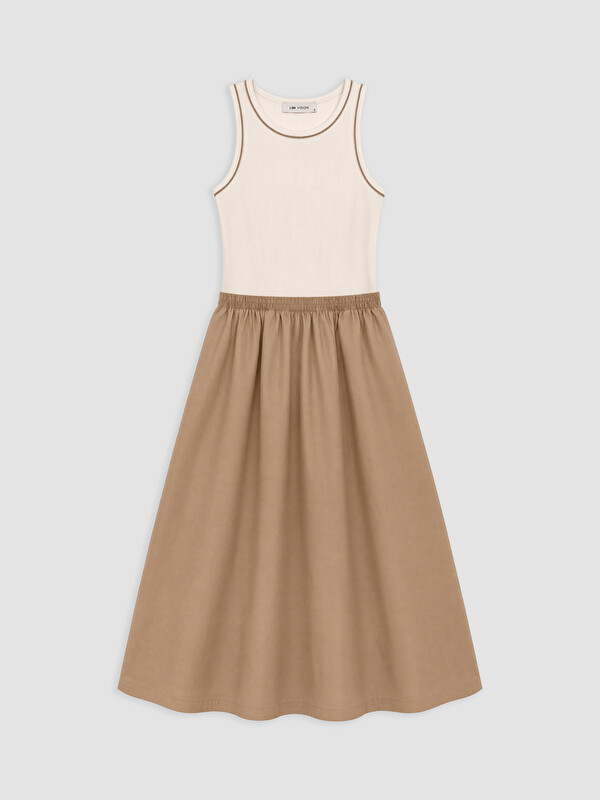 LCW Vision Woman Ecru Dress