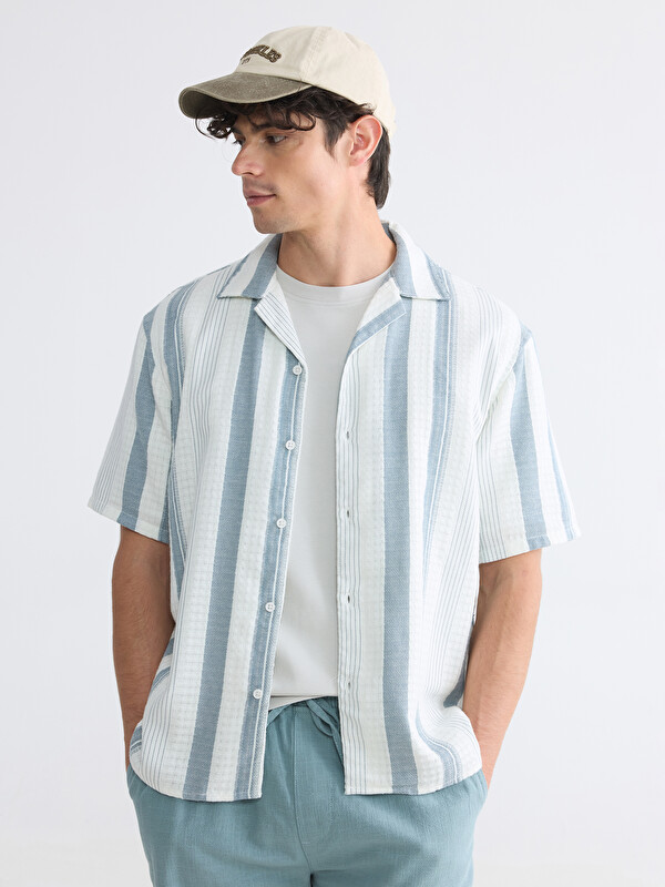 XSIDE Loose Fit Çizgili Erkek Gömlek