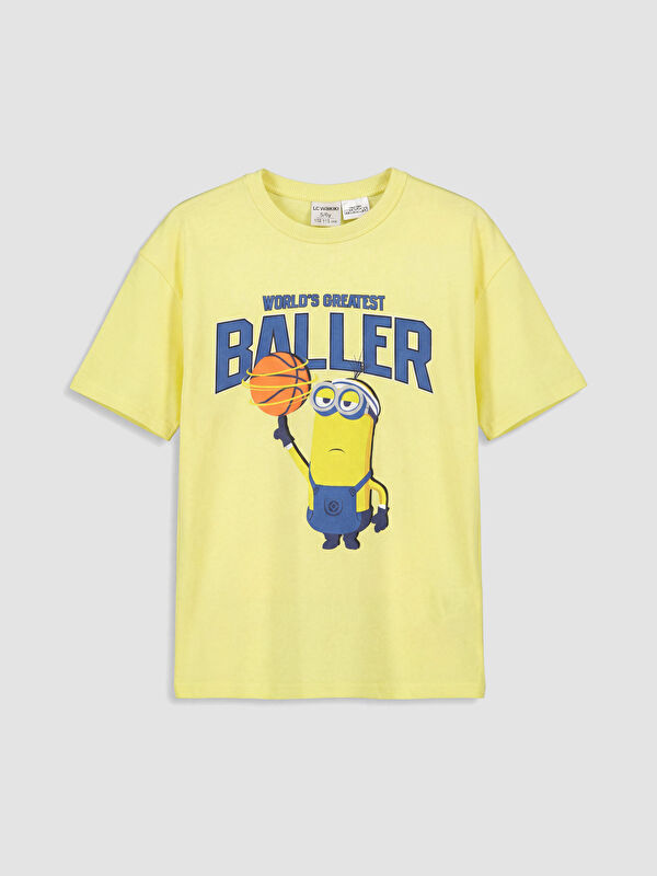 LCW Kids Bisiklet Yaka Minions Baskılı Erkek Çocuk Tişört