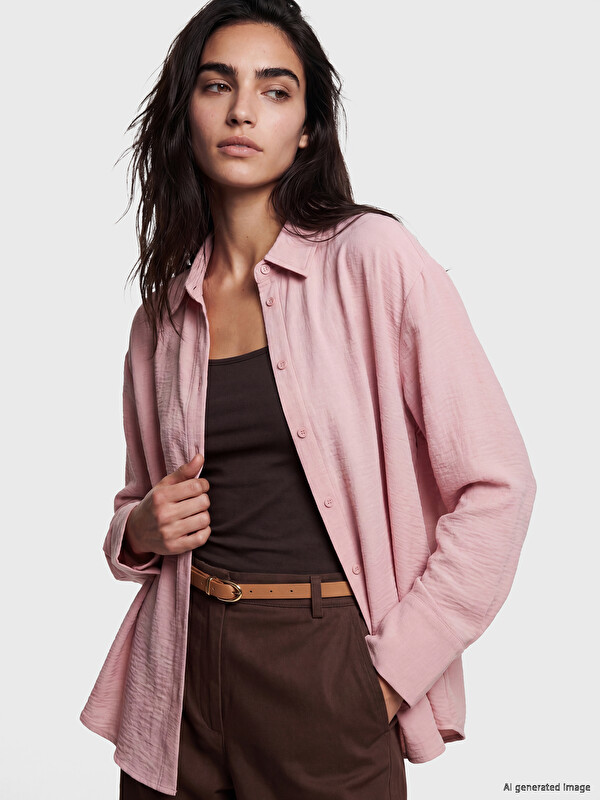 LCW Vision Woman Beige Shirt