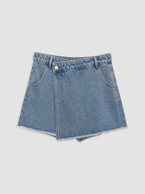 LCW Jeans Femër Ble E Erret Pantallona të shkurtra xhins