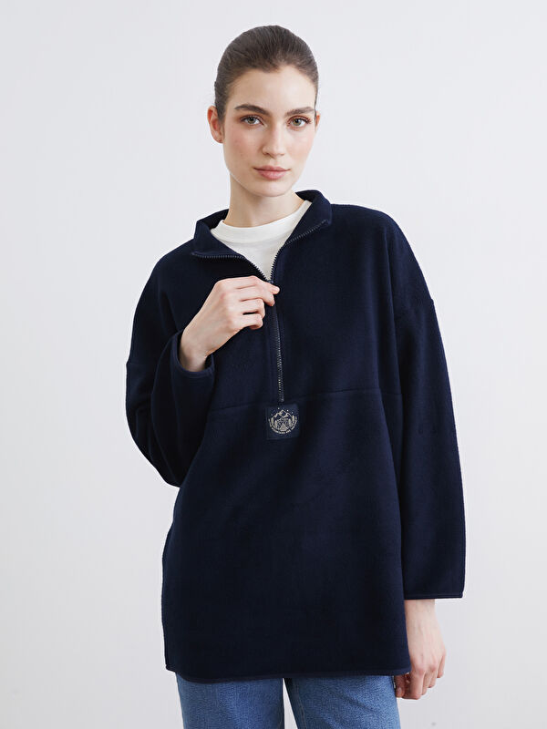 LCW Modest Baskılı Oversize Kadın Pelüş Sweatshirt Tunik