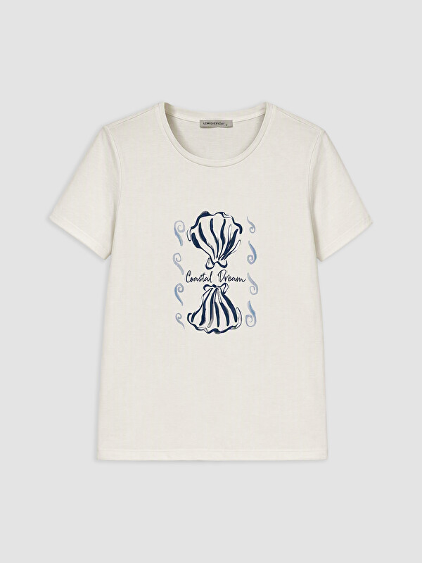 LCWAIKIKI Classic T-shirt me print guaskash për gra