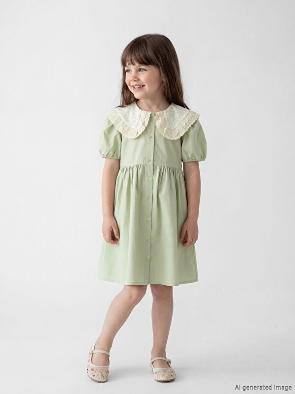 LCW Kids Bebe Yaka Kız Çocuk Elbise