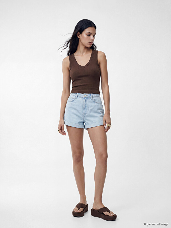 LCW Jeans Женские джинсовые шорты с высокой посадкой