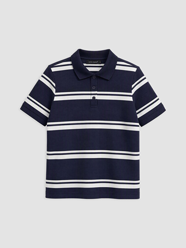 LCW Vision Polo Collar Striped Women's T-Shirt
