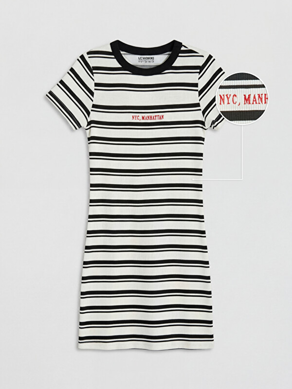 LCW Kids Robe côtelée rayée pour fille