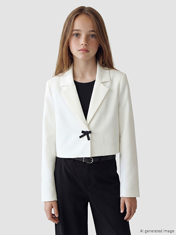 LCW Kids Fiyonk Detaylı Kız Çocuk Blazer Ceket