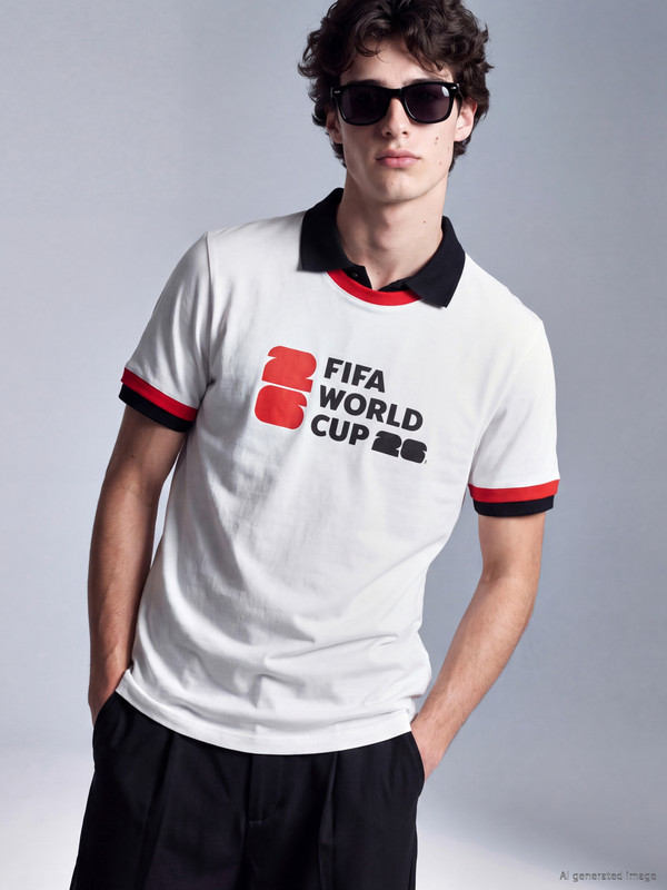 XSIDE Tricou bărbătesc imprimat cu guler rotund FIFA 2026 World Cup