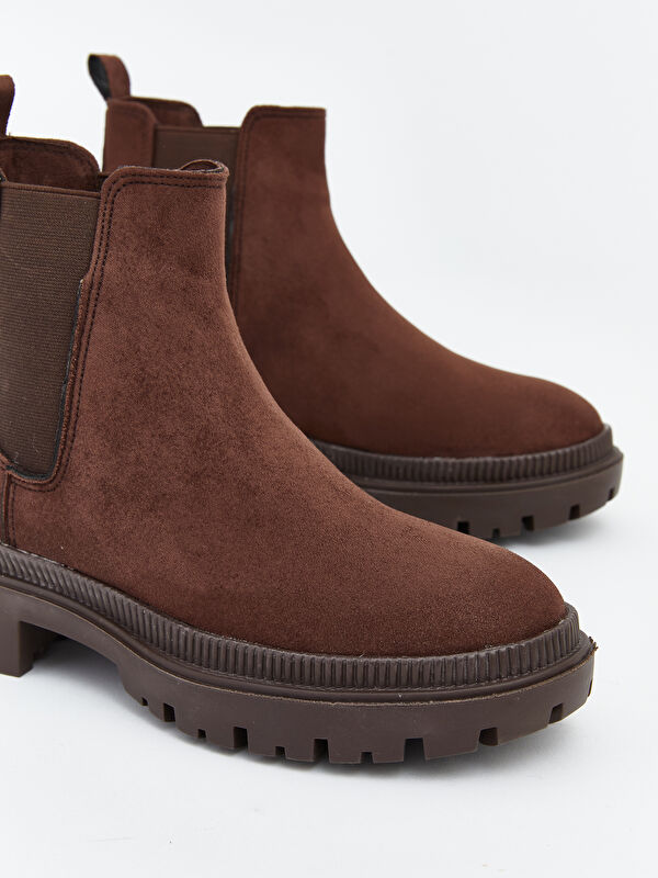 Lcw Steps Kahverengi Lcw Steps Süet Görünümlü Yanları Lastikli Kadın Bot