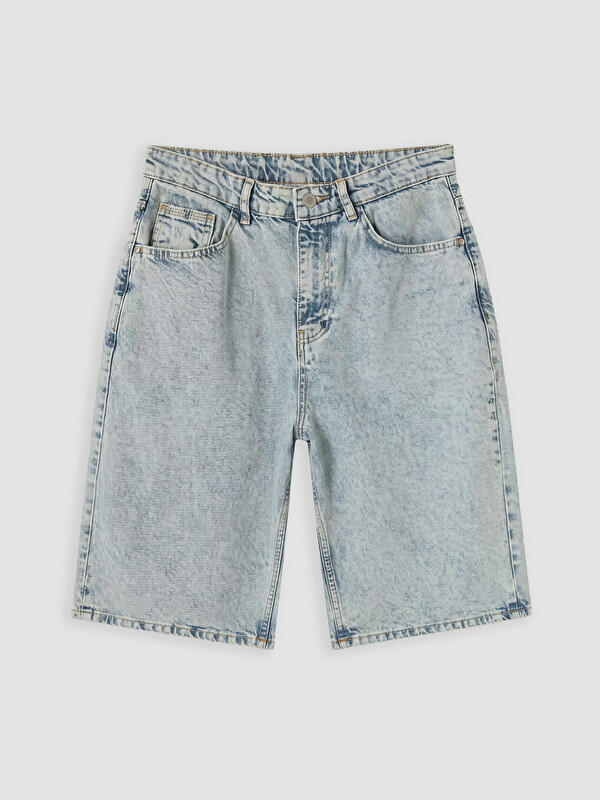 XSIDE Loose Fit Erkek Bermuda Jean Şort