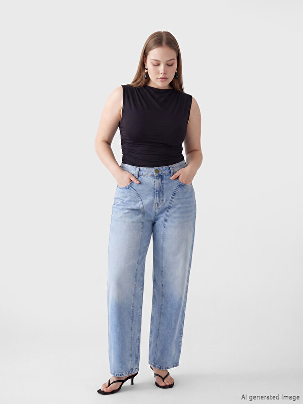 Soulife Barrel Fit Kadın Jean Pantolon