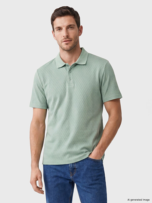 LCWAIKIKI Classic Polo Collar Patterned Men's T-Shirt