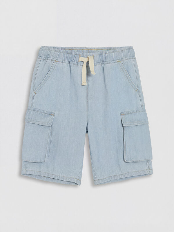 LCW Kids Beli Lastikli Erkek Çocuk Kargo Jean Şort