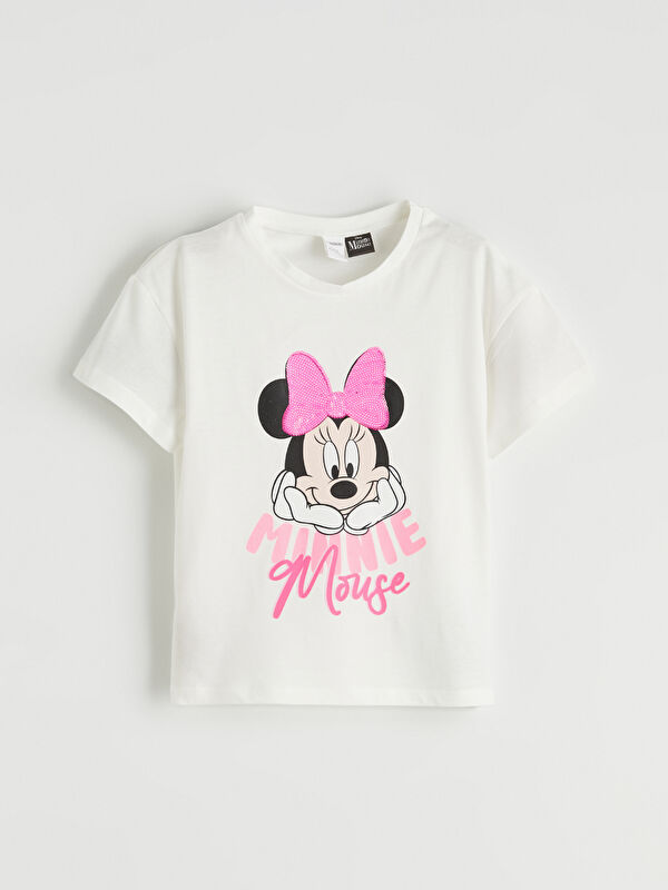 LCW Kids Kız Çocuk Minnie Mouse Baskılı Tişört