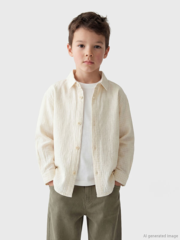 LCW Kids Uzun Kollu Erkek Çocuk Gömlek