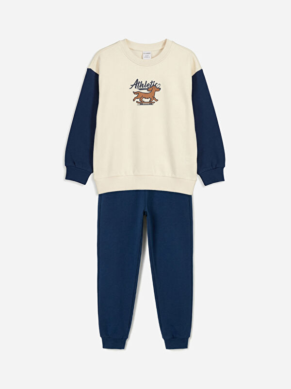 LCW Kids Baskılı Erkek Çocuk Sweatshirt ve Pantolon