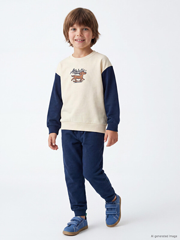 LCW Kids Printed Boys' Sweatshirt and Trousers