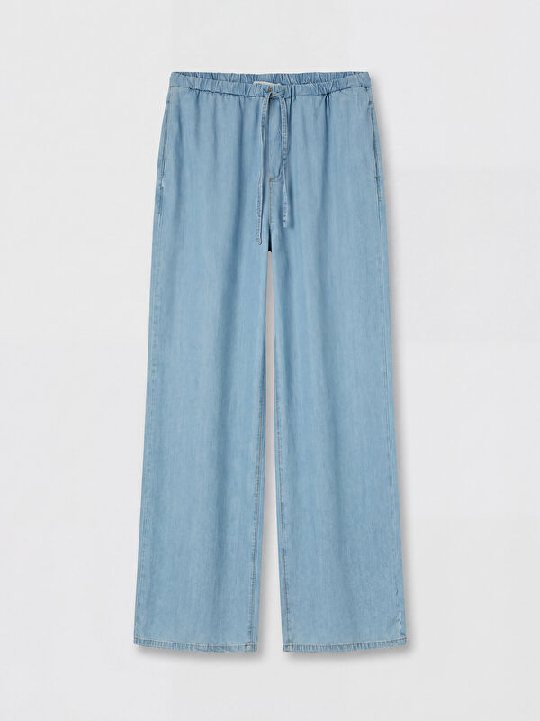 LCW Comfort Beli Lastikli Wideleg Kadın Jean Pantolon