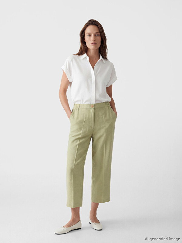 LCW Grace Elastic Waist Women's Capri