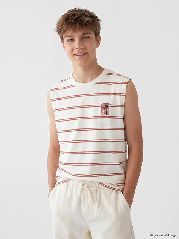 LCW Kids Striped Printed Boys' Tank Top