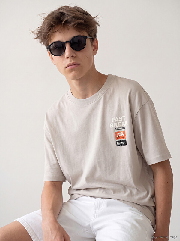 LCW Kids T-shirt garçon imprimé à col rond