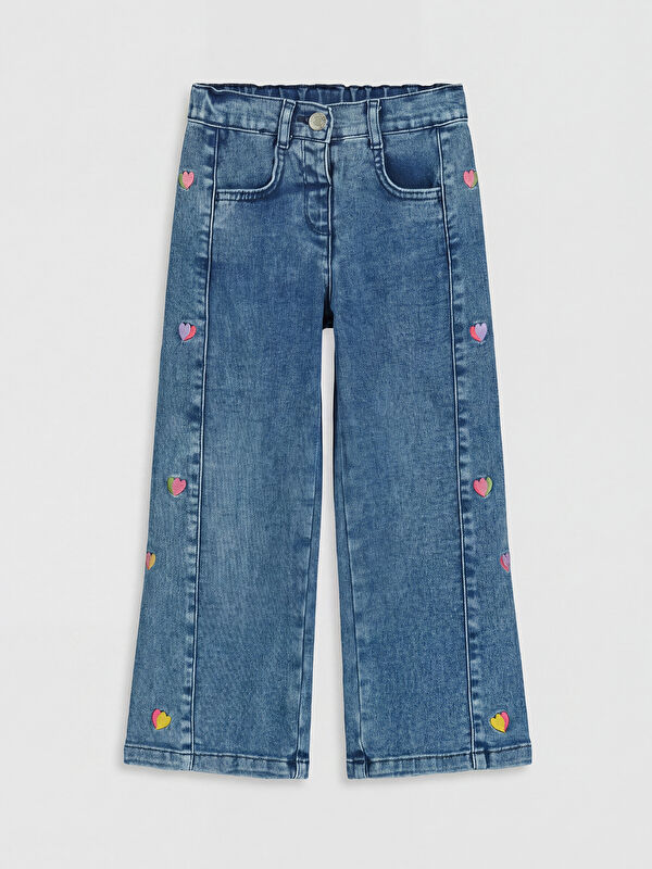 LCW Kids Heart Embroidered Girls' Jeans